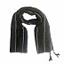 Wave design stripes hijab with two bold fringe's - Black Wave design stripes hijab with two bold fringe's - Black